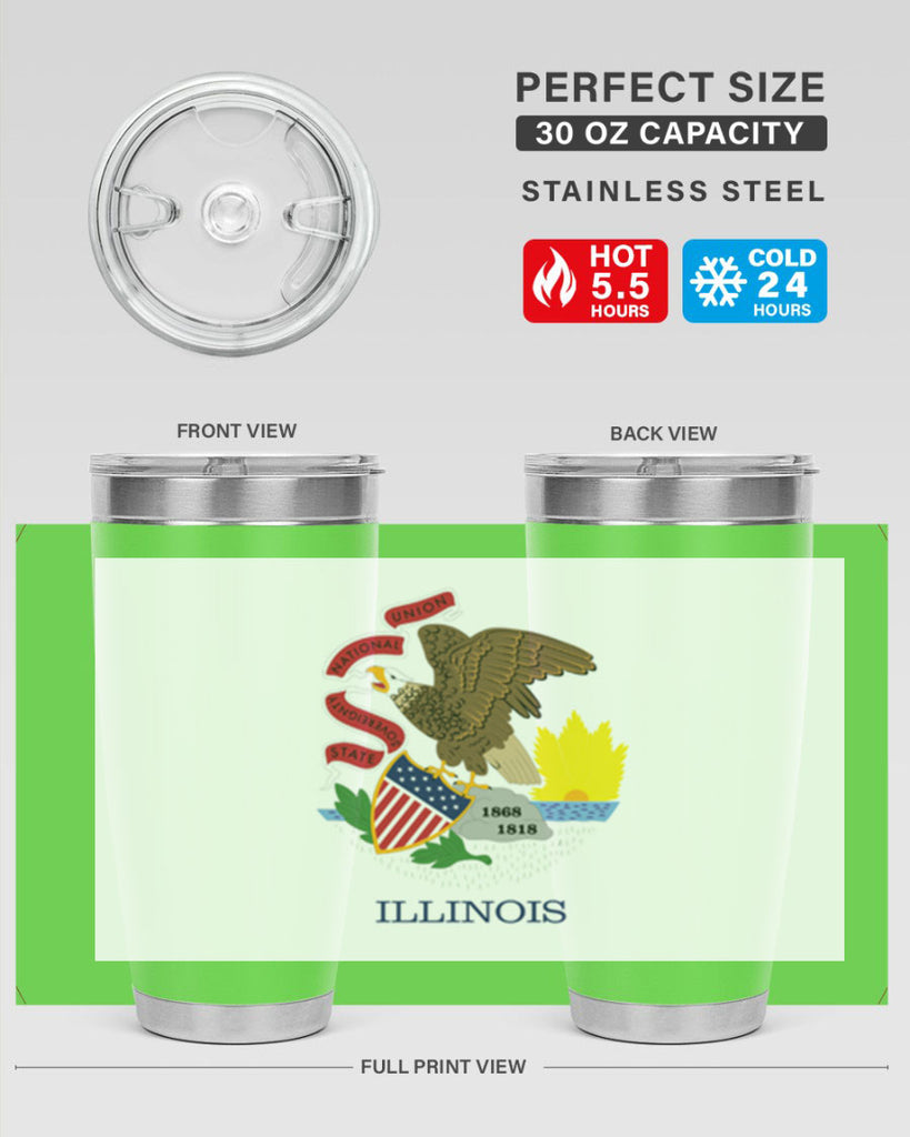 Illinois 39#- Us Flags- Tumbler