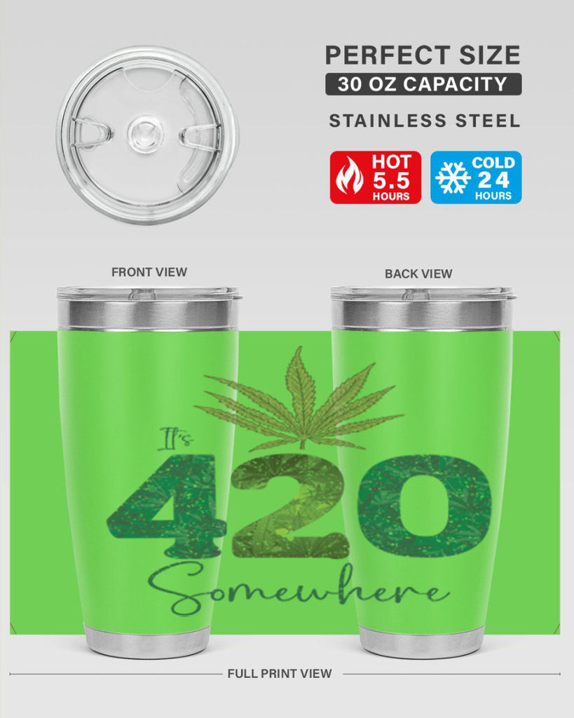 Its 420 Somewhere Sublimation 159#- marijuana- Tumbler