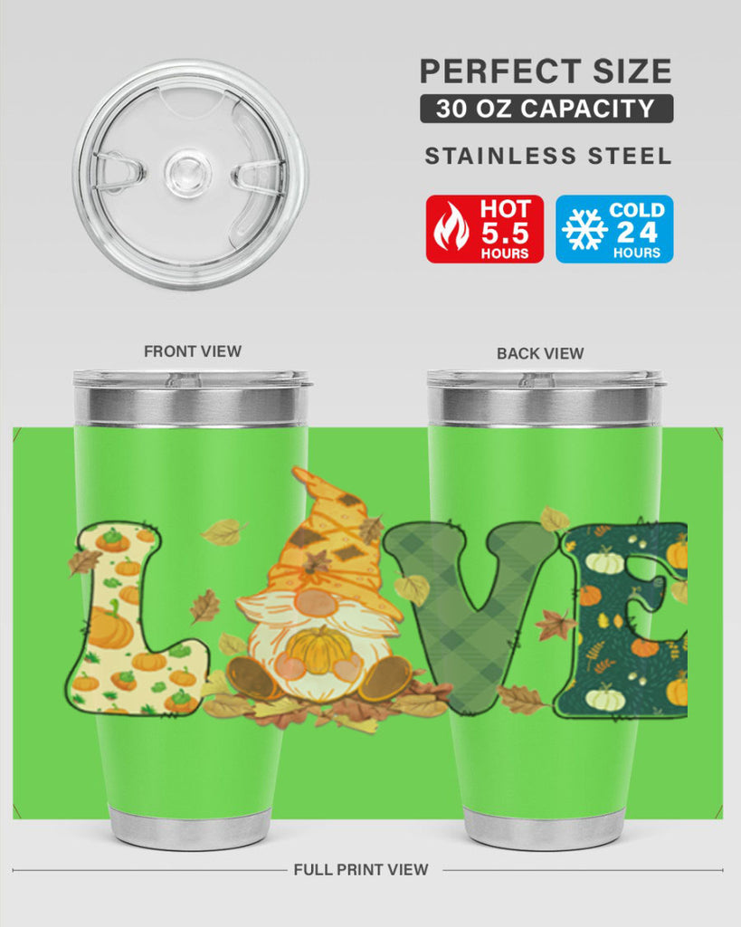 LOVEFallAutumnGnome 415#- fall- Tumbler