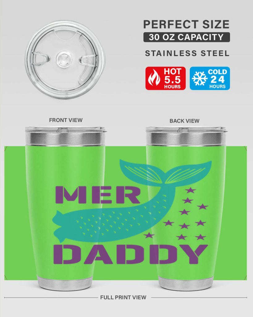 Mer Daddy 326#- mermaid- Tumbler