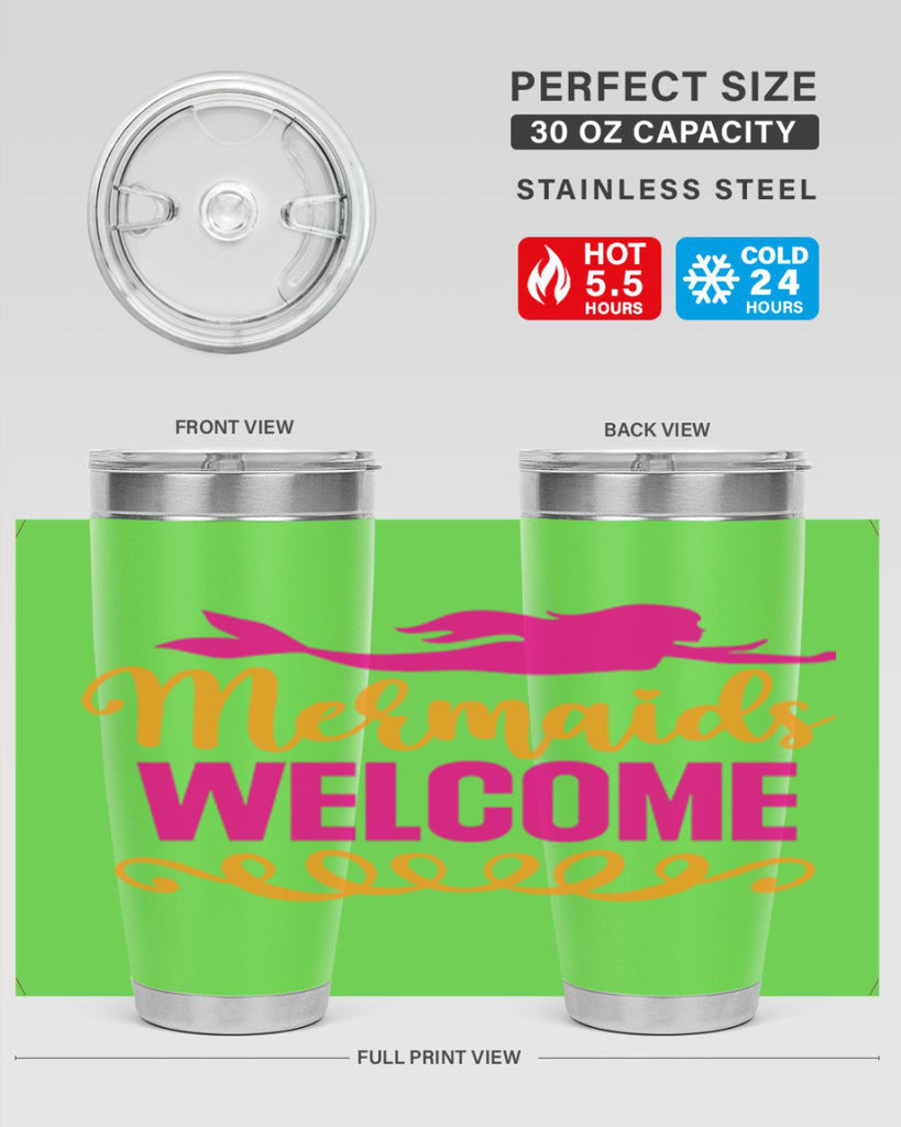 Mermaids Welcome 472#- mermaid- Tumbler