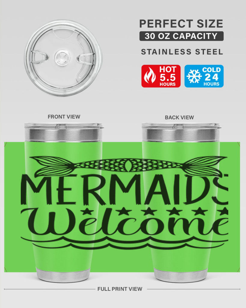 Mermaids Welcome 496#- mermaid- Tumbler