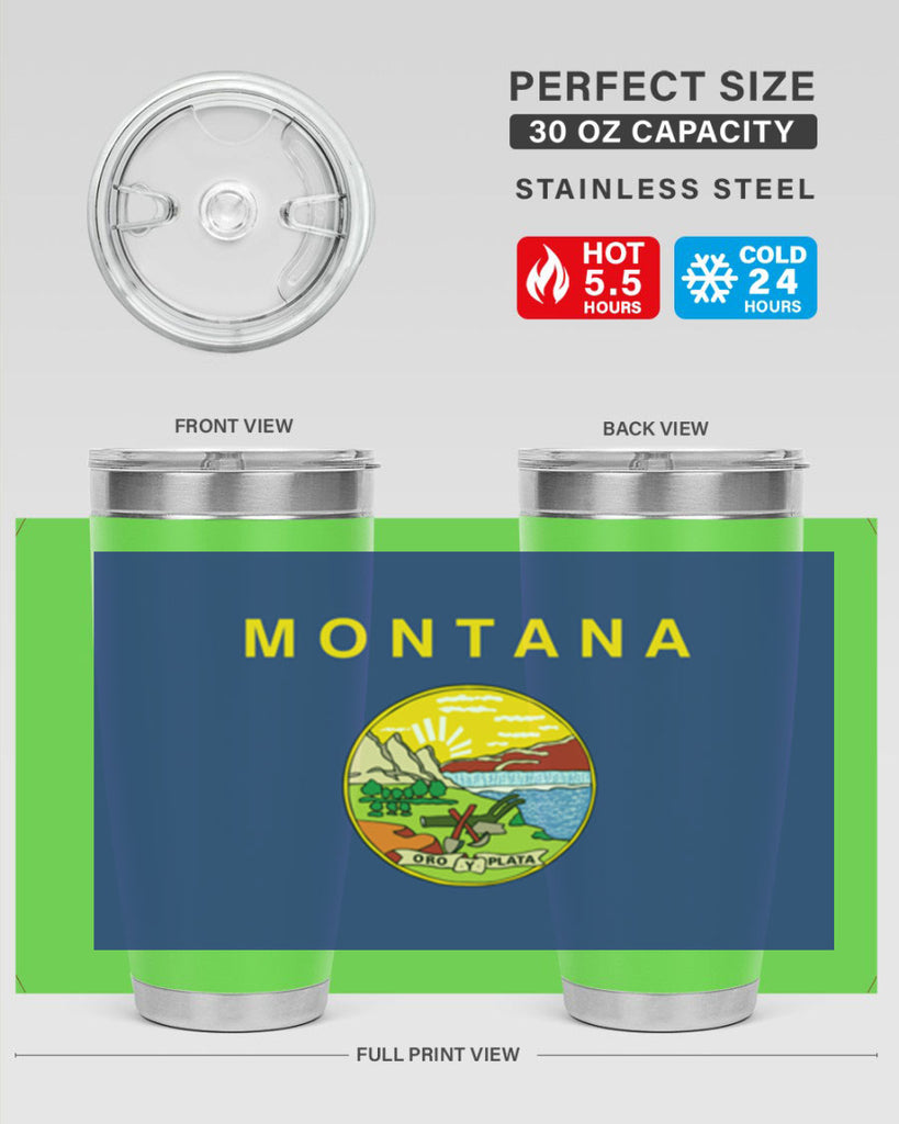 Montana 26#- Us Flags- Tumbler