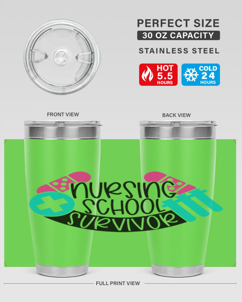 Nursing School Survivor Style Style 64#- nurse- tumbler