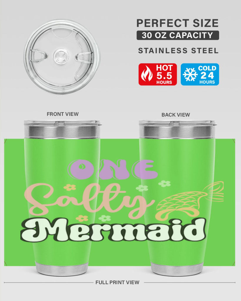 One Salty Mermaid 529#- mermaid- Tumbler