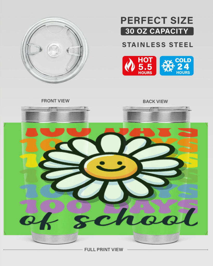 Retro Flower 100 Days Of 56#- 100 days of school- Tumbler