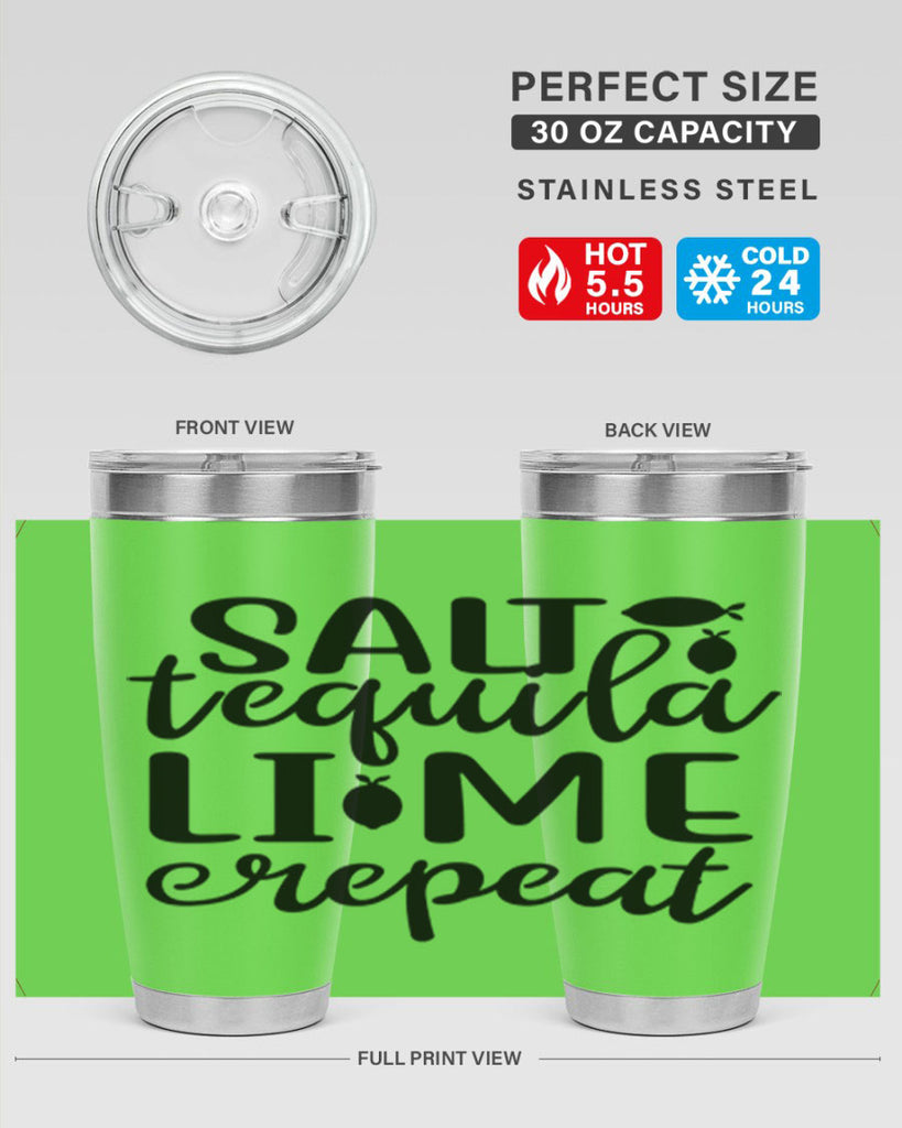 Salt tequila lime repeat 558#- mermaid- Tumbler