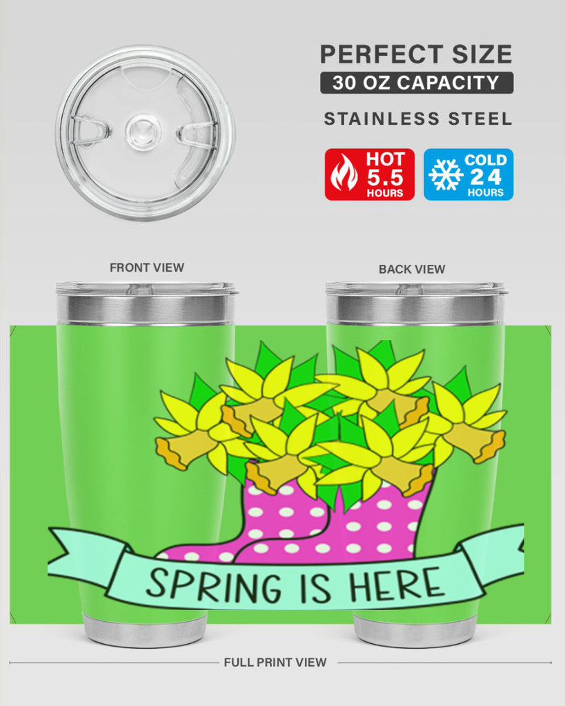 Spring is here daffodil rainboots442#- spring- Tumbler