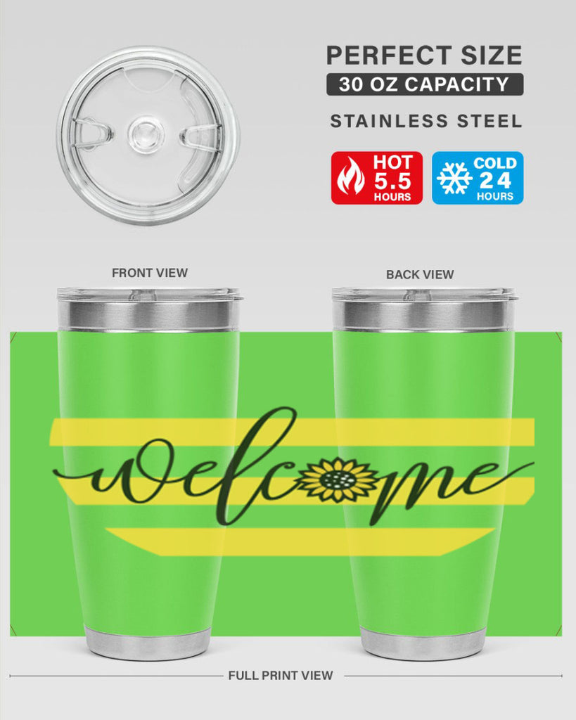 Welcome with sunflower592#- spring- Tumbler