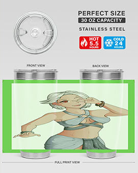 White hair girl wearing summer outfit 40#- anime- Tumbler