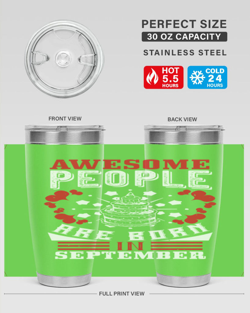 awesome people are born in September Style 39#- birthday- tumbler