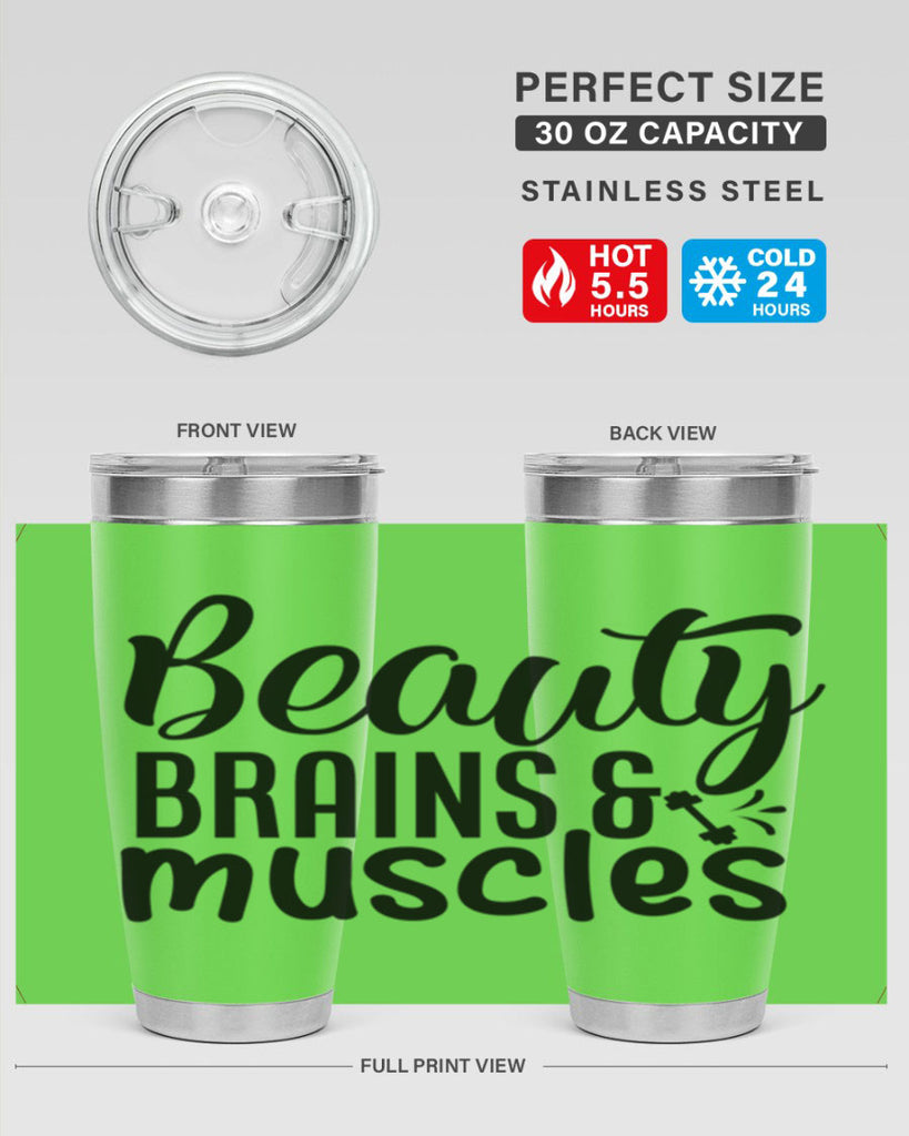 beauty brains muscles 51#- gym- Tumbler