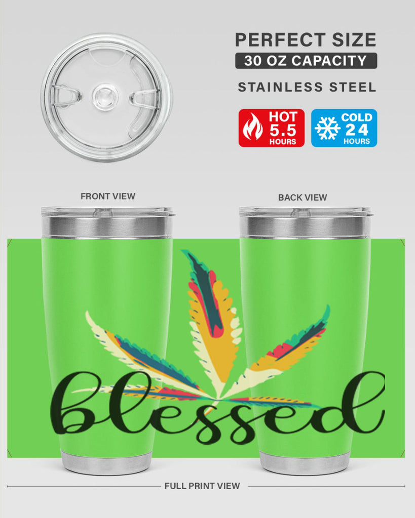 blessed colorful 19#- marijuana- Tumbler