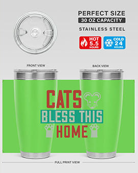 cats bless this home Style 36#- cat- Tumbler