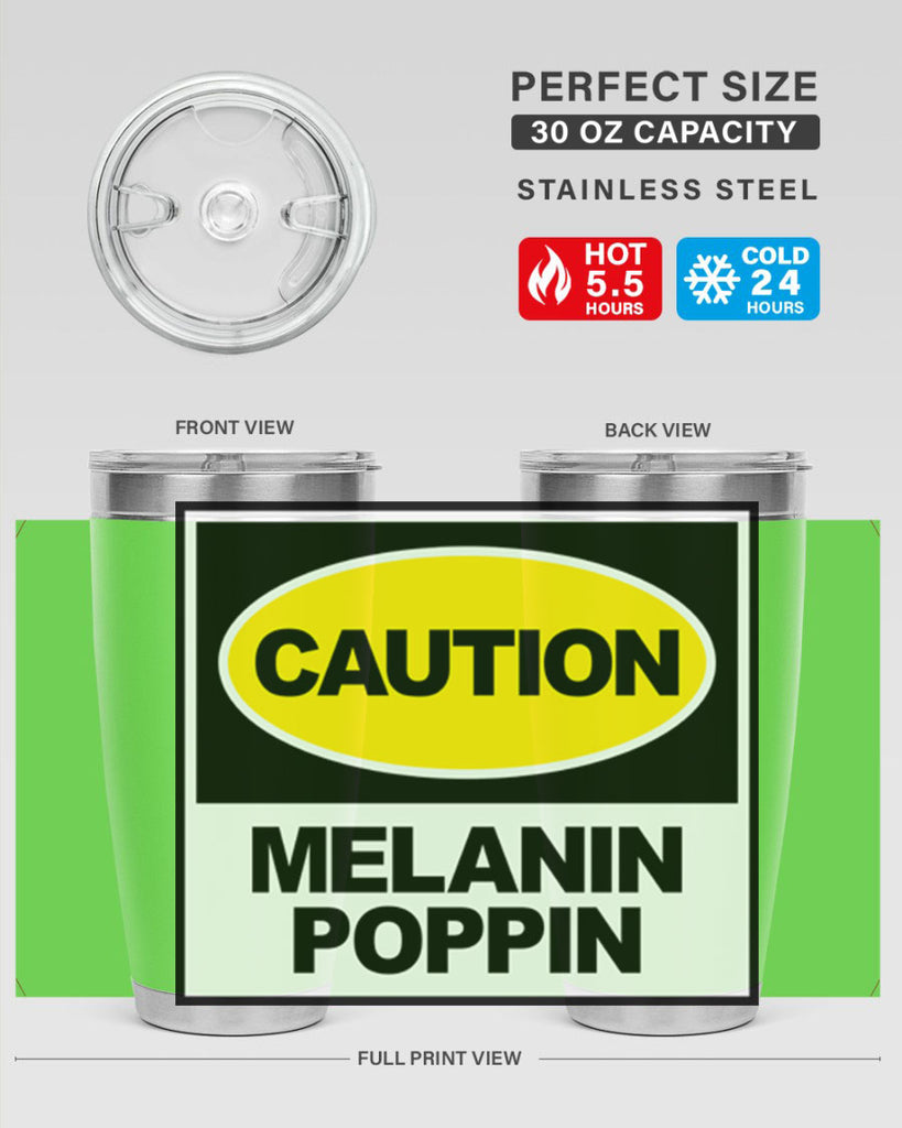 caution melanin poppin 188#- black words phrases- Cotton Tank