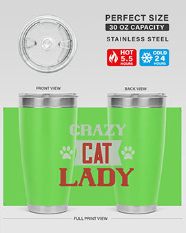 crazy cat lady Style 44#- cat- Tumbler