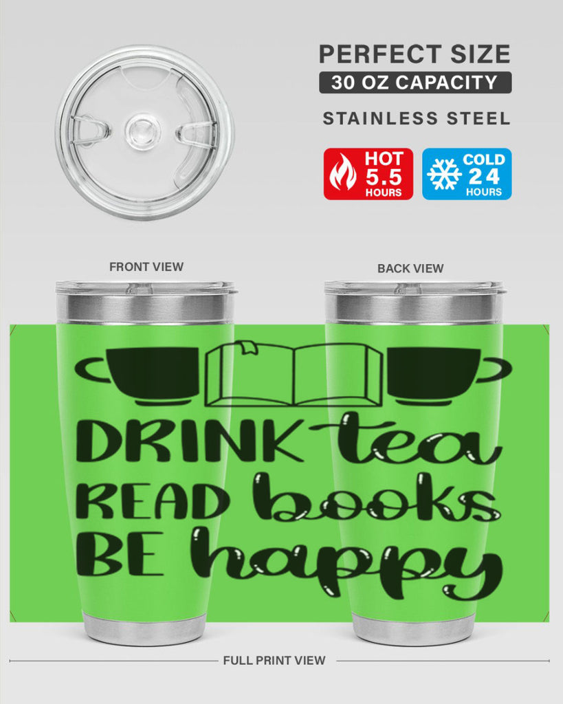 drink tea read books be happy 42#- reading- Tumbler