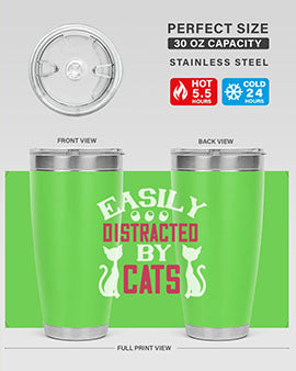 easily distracted by cats Style 46#- cat- Tumbler