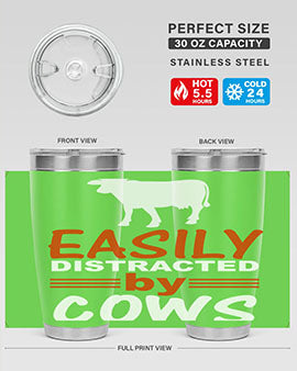 easily distracted by cows Style 4#- cow- Tumbler