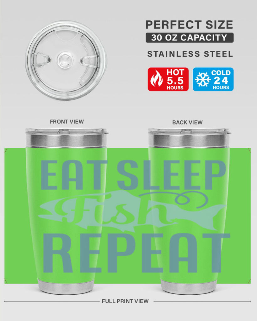 eat sleep fish repeat 222#- fishing- Tumbler