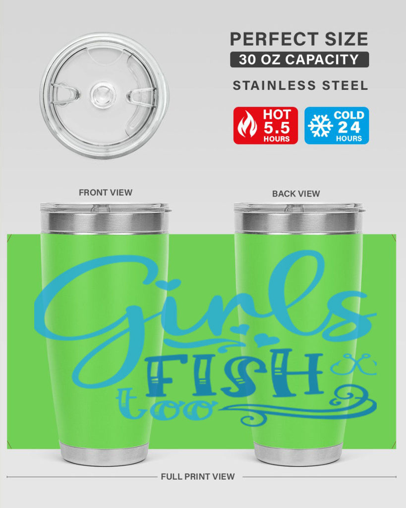 girls fish too 221#- fishing- Tumbler