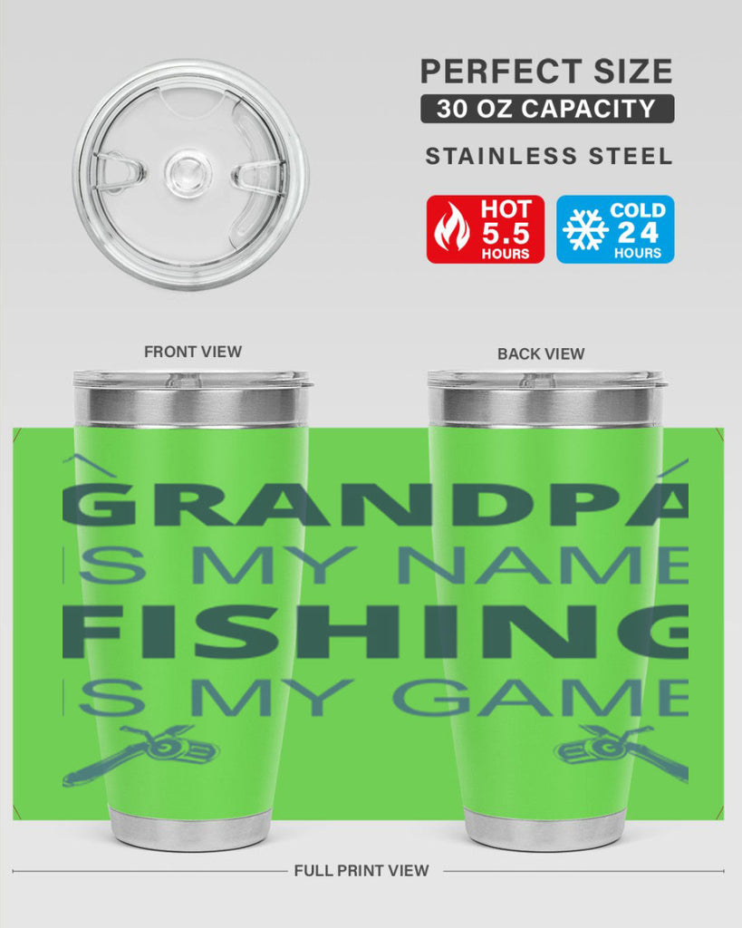 grandpa is my name 124#- fishing- Tumbler