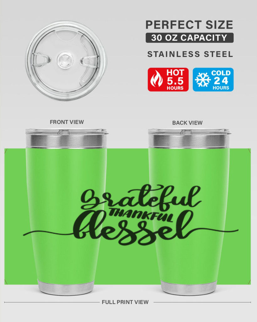 grateful thankful blessed 56#- thanksgiving- Tumbler