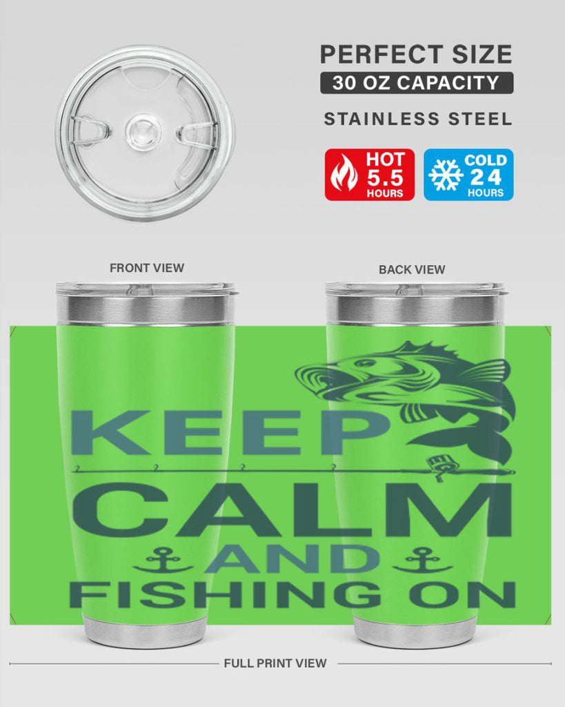 keep calm 65#- fishing- Tumbler