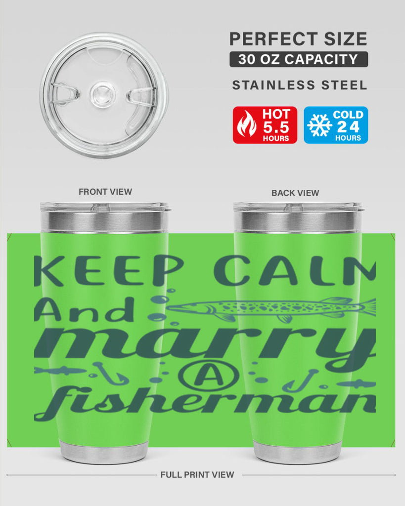 keep calm and merry 66#- fishing- Tumbler