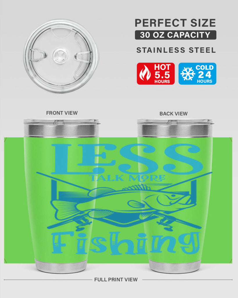 less talk more fishing 206#- fishing- Tumbler