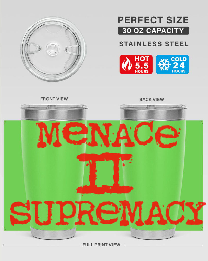 menace to supremacy 69#- black words phrases- Cotton Tank