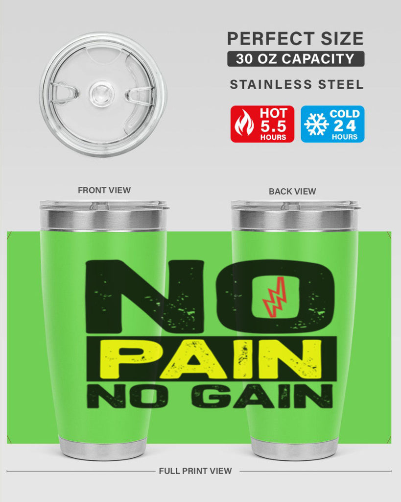 no pain no gain 5#- gym- Tumbler