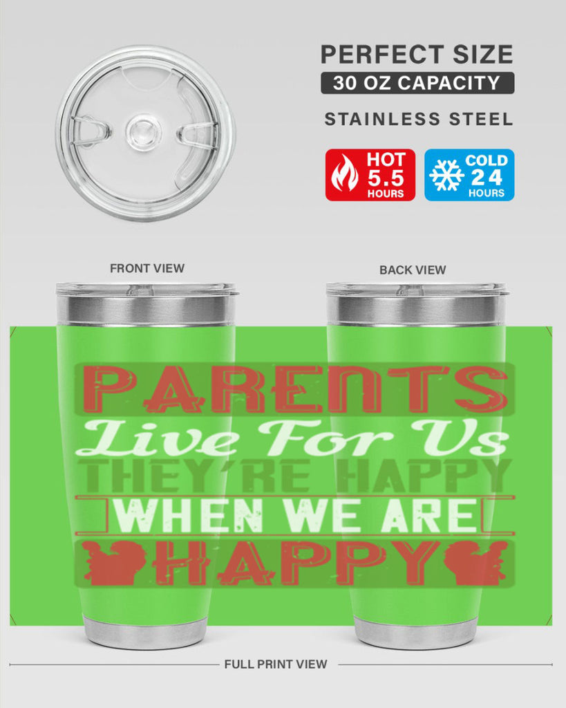 parents live for us they’re happy when we are happy 25#- Parents Day- Tumbler