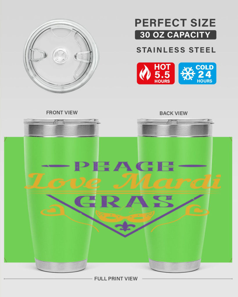 peace love mardi gras 39#- mardi gras- Tumbler