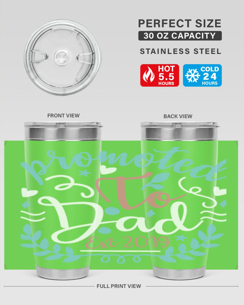 promoted to dad est 10#- fathers day- Tumbler