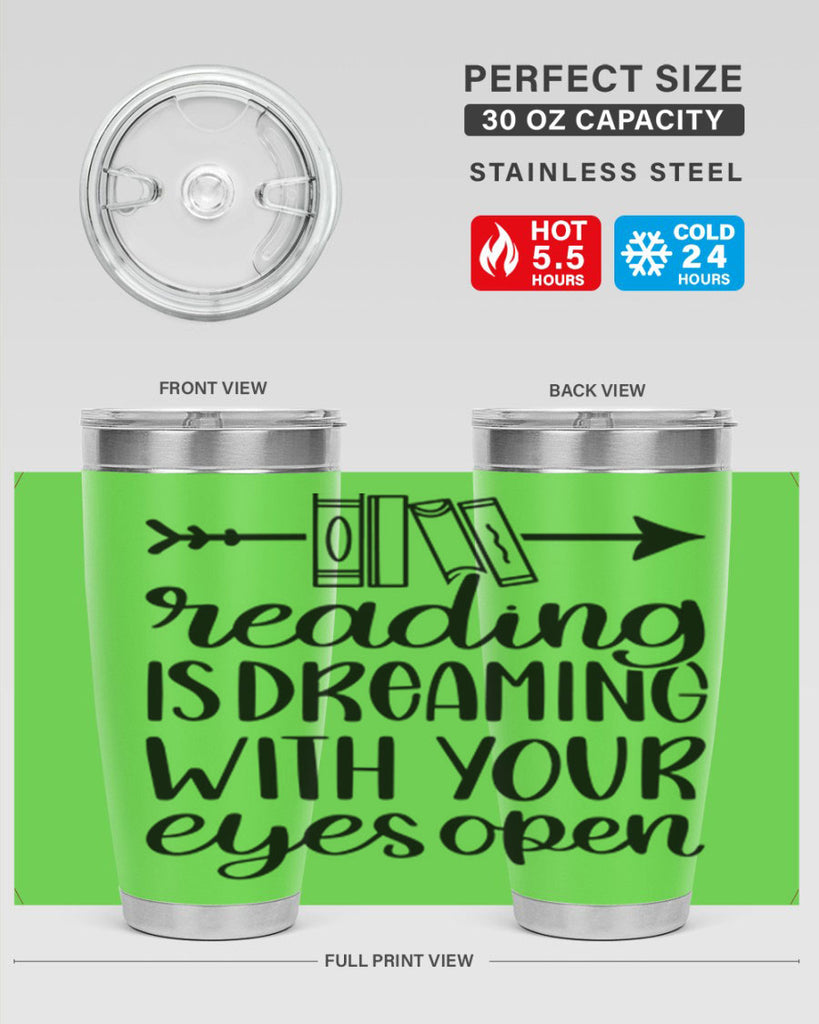 reading is dreaming with your eyes open 31#- reading- Tumbler