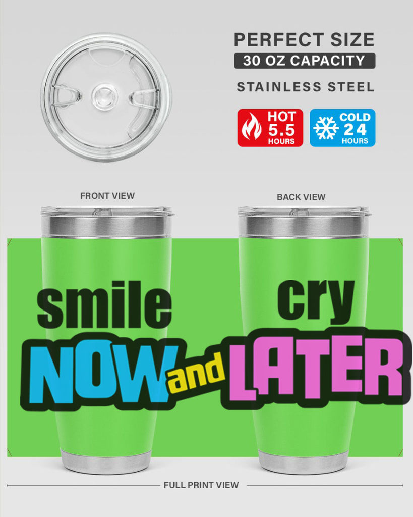 smile now and cry later 31#- black words phrases- Cotton Tank