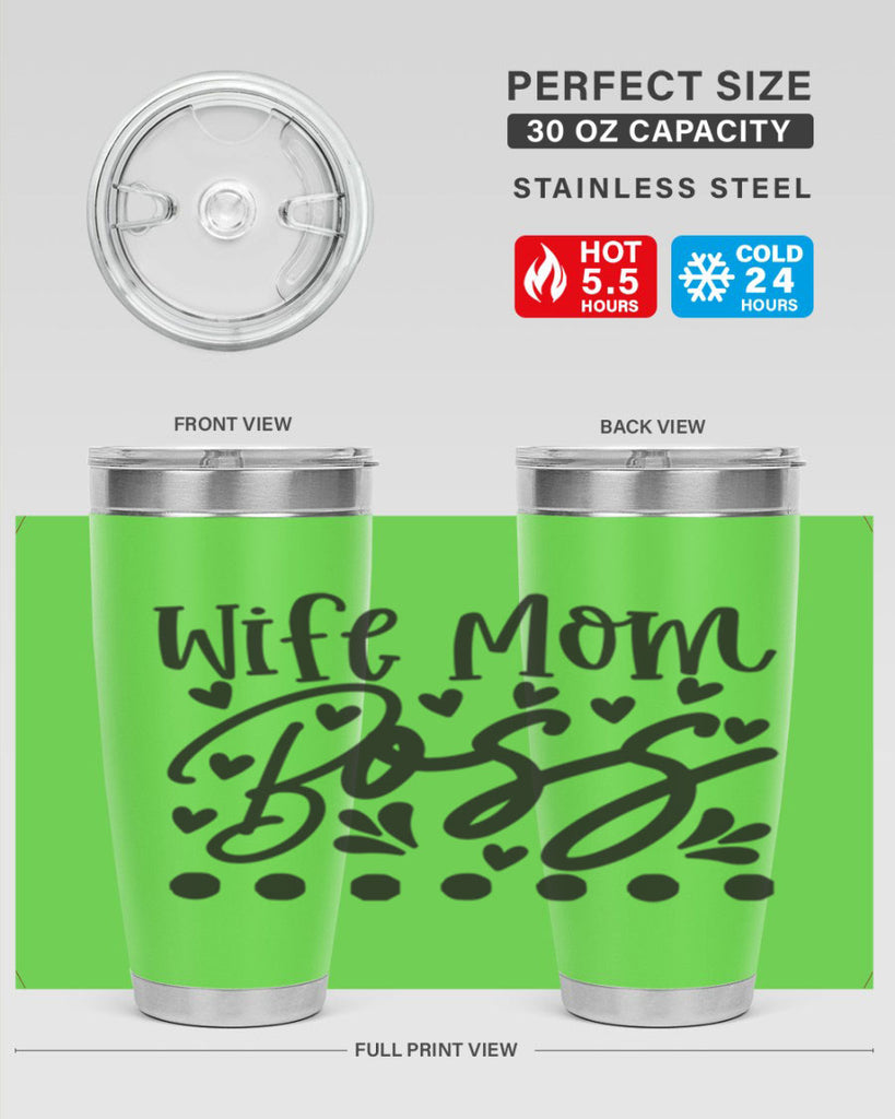 wife mom boss 358#- mom- Tumbler