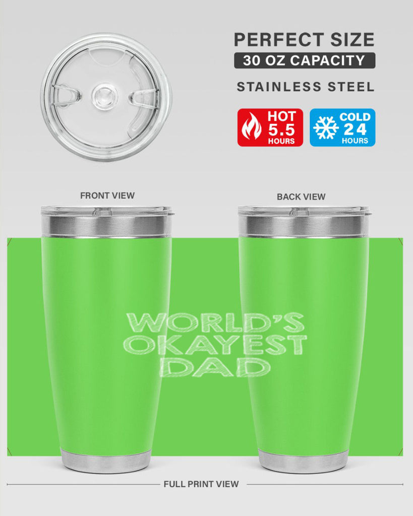 world is okayest dadj 59#- dad- Tumbler