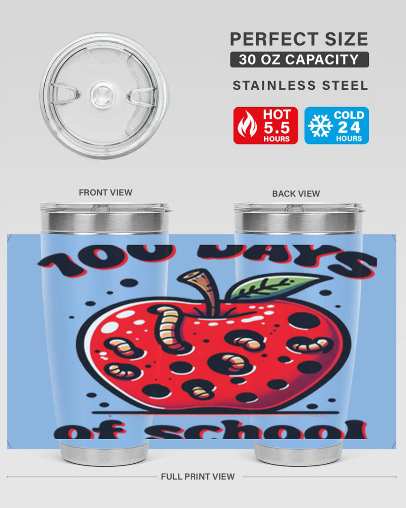 100 Days of School Apple 31#- 100 days of school- Tumbler