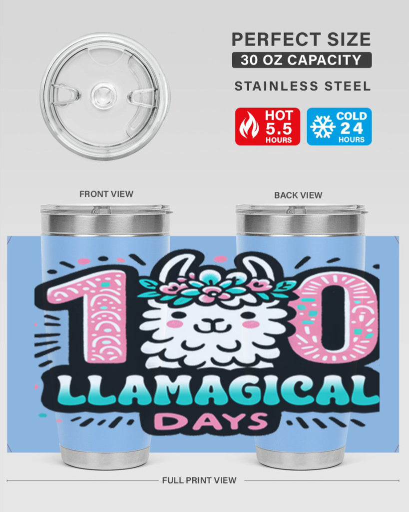 100 Llamagical Days Sublimation 35#- 100 days of school- Tumbler