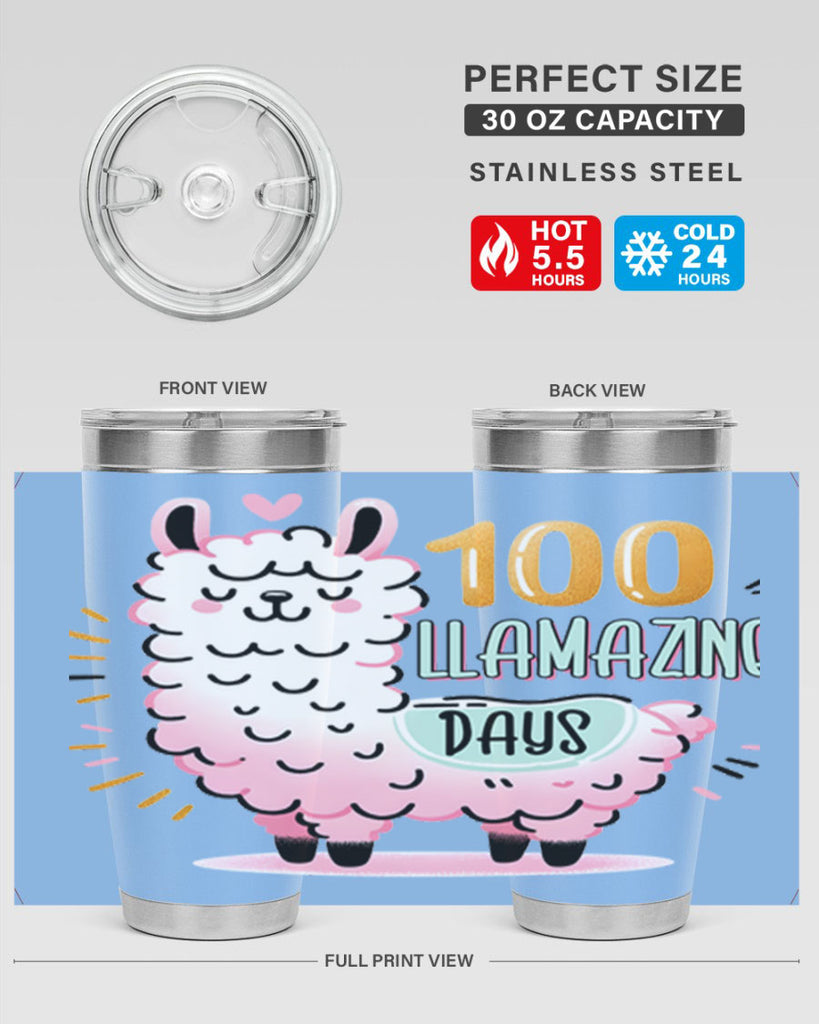 100th Day of School Llama 39#- 100 days of school- Tumbler