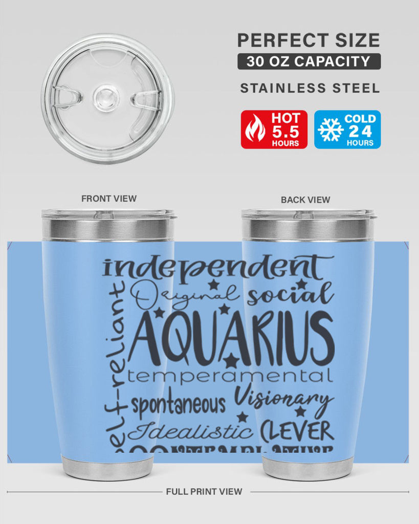 Aquarius 563#- zodiac- Tumbler