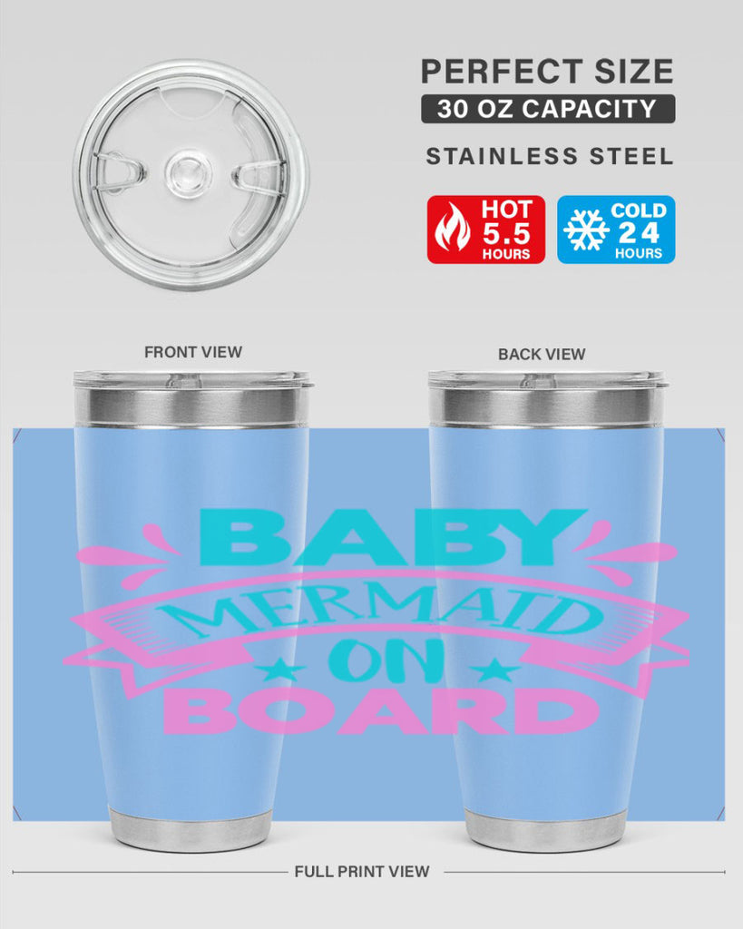 Baby Mermaid On Board 27#- mermaid- Tumbler