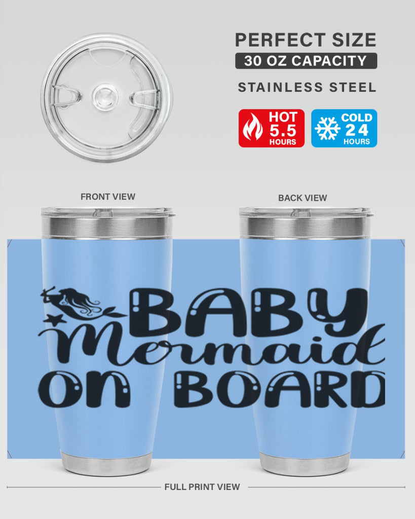 Baby Mermaid on Board 35#- mermaid- Tumbler