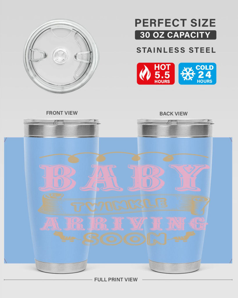 Baby Rwinkle arriving soon Style 48#- baby shower- tumbler