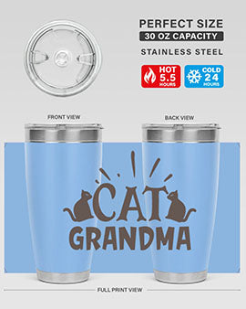 Cat Grandma Style 4#- cat- Tumbler
