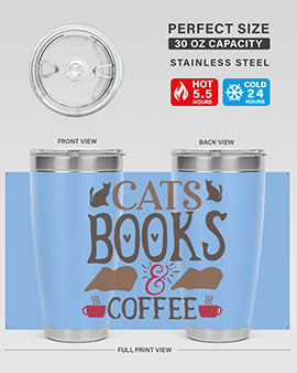 Cats Books Coffee Style 9#- cat- Tumbler