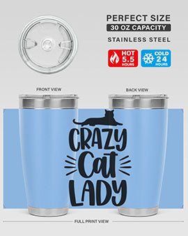 Crazy Cat Lady Style 92#- cat- Tumbler