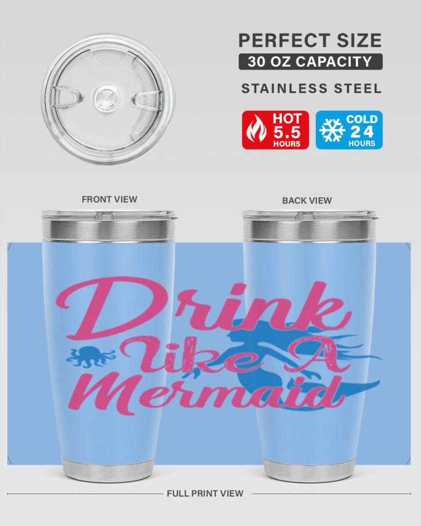 Drink Like A Mermaid 140#- mermaid- Tumbler